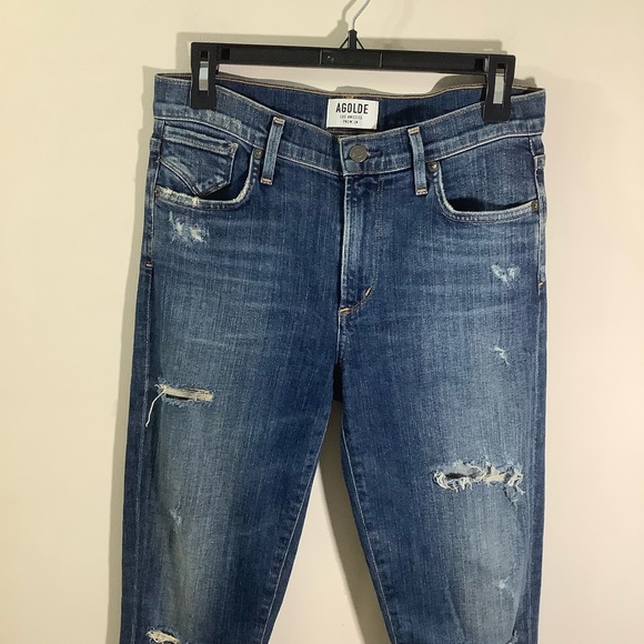 Agolde Sophie High Rise Skinny Distressed Jeans - Picture 4 of 8